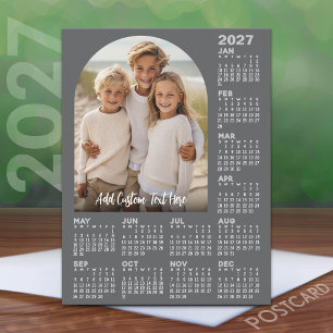 2027 Kalender met Foto - Moderne Boog Feestdagenkaart