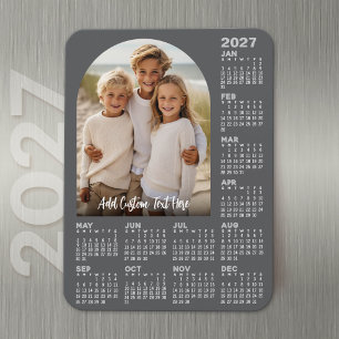 2027 Kalender met Foto - Moderne Boog Magneet