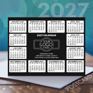 2027 Kalender met logo Contactinformatie Briefkaart