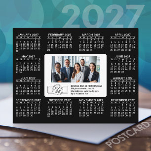 2027 Kalender met logo Contactinformatie Briefkaart