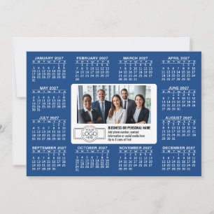 2027 Kalender met logo Contactinformatie Feestdagenkaart
