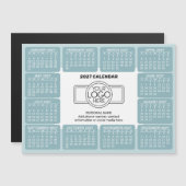 2027 Kalender met logo Contactinformatie Magneet (Voorkant / Achterkant)