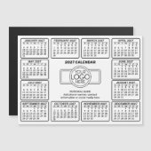 2027 Kalender met logo Contactinformatie Magneet (Voorkant / Achterkant)