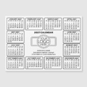 2027 Kalender met logo Contactinformatie Magneet (Voorkant)
