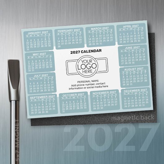 2027 Kalender met logo Contactinformatie Magneet