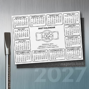 2027 Kalender met logo Contactinformatie Magneet
