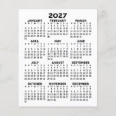 2027 Kalender Mini Hele Jaar Overzicht Plat Vel Pa (Voorkant)