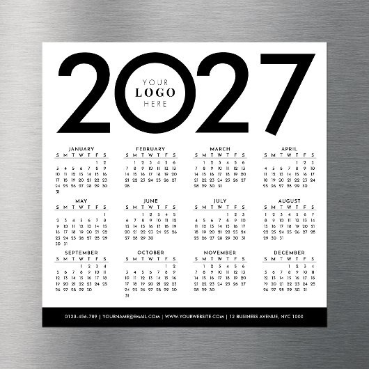 2027 Kalender Minimalistisch Modern Zakelijk Logo