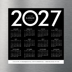 2027 Kalender Minimalistisch Zakelijk Logo Zwart W