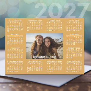 2027 Kalender - Modern Foto en Tekst Feestdagenkaart