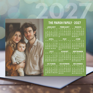 2027 Kalender - Modern Foto en Tekst Feestdagenkaart
