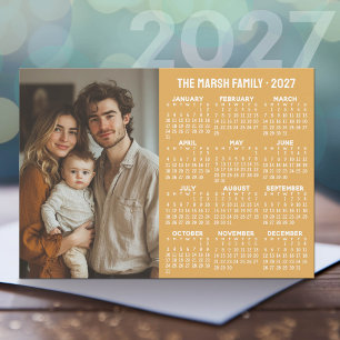 2027 Kalender - Modern Foto en Tekst Feestdagenkaart
