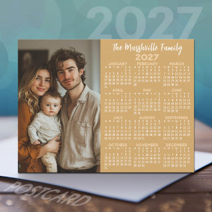 2027 Kalender - Modern Foto en Tekst Feestdagenkaart