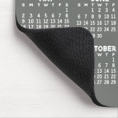 2027 Kalender - modern grijs en wit eenvoudig Muismat (Hoek)