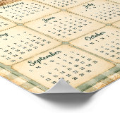 2027 kalender muurposter (Gingham/Lemon) Poster (Hoek)