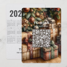 2027 Kalender QR Code Kerstkaart