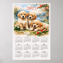 2027 Kalender - Schattige Gouden Retriever Puppy's