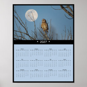 2027 Kalender Velduil Muurkalender - Graslanden Poster