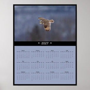 2027 Kalender Velduil Muurkalender - Jacht in de S Poster
