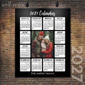 2027 Kalender - Verticale foto in het midden zwart Poster
