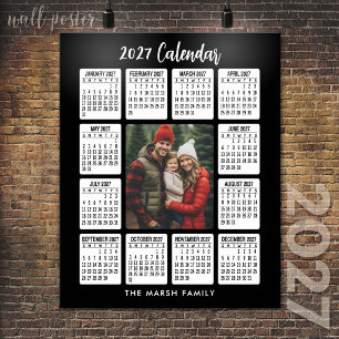 2027 Kalender - Verticale foto in het midden zwart Poster
