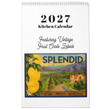 2027 Kalender Vintage Fruitkist Labels