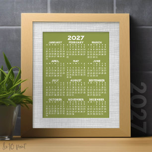 2027 Kalender - volledig jaar overzicht verticaal Foto Afdruk