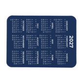 2027 Kalender voor het hele jaar Basic Mini Navybl Magneet (Horizontaal)