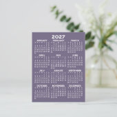 2027 Kalender voor het hele jaar - Basic Minimaal  Briefkaart (Staand voorkant)