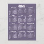 2027 Kalender voor het hele jaar - Basic Minimaal  Briefkaart (Voorkant)
