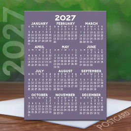 2027 Kalender voor het hele jaar - Basic Minimaal Briefkaart