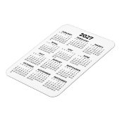 2027 Kalender voor het hele jaar Basic Minimaal Mi Magneet (Linkerzijde)