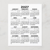 2027 Kalender voor het hele jaar - Basis Minimaal Flyer (Voorkant)