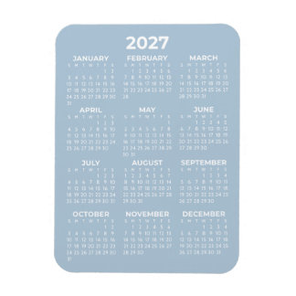 2027 Kalender voor het hele jaar Basis Minimaal Mi Magneet