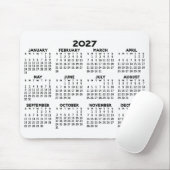 2027 Kalender voor het hele jaar - horizontaal Muismat (Met muis)