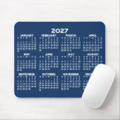 2027 Kalender voor het hele jaar - horizontaal Muismat (Met muis)
