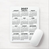 2027 Kalender - witte achtergrond - Verticaal Muismat (Met muis)