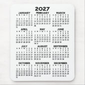 2027 Kalender - witte achtergrond - Verticaal Muismat (Voorkant)