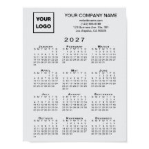 2027 Kalender Zakelijk Logo Tekst Lichtgrijs