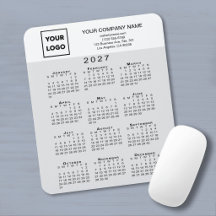 2027 Kalender Zakelijk Logo Tekst Lichtgrijs Wit