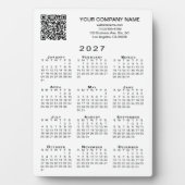 2027 Kalender Zakelijk QR-code Tekst Bureaublad Fotoplaat (voorkant)