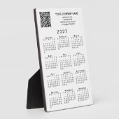 2027 Kalender Zakelijk QR-code Tekst Bureaublad Fotoplaat (Zijkant)