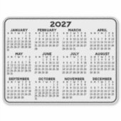 2027 Kalender - zwart-wit mini kalender Sticker (Voorkant)