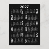 2027 Kalender - zwart-wit offset namen Briefkaart (Voorkant)