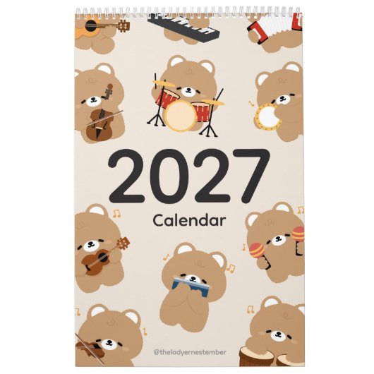 2027 Kalendermuziekmuzikant Kalender (Hoes)