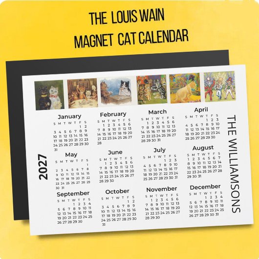 2027 Katten van Louis Wain Magneet Kalender 