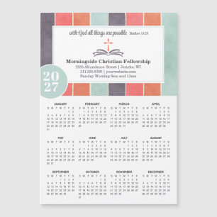 2027 Kerk Promo Meerkleurige Strepen Kalender
