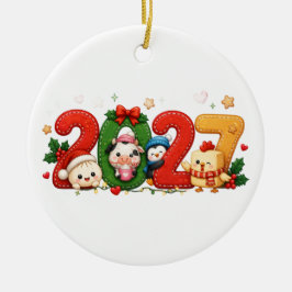 2027 Kerst Ornament schattig