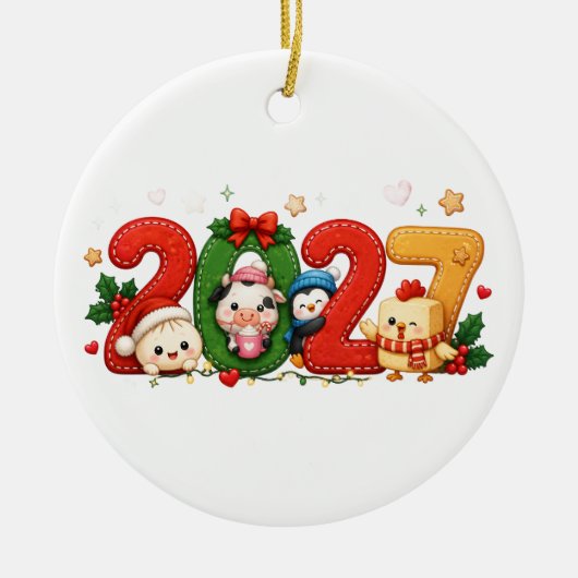 2027 Kerst Ornament schattig (Voorkant)
