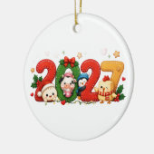 2027 Kerst Ornament schattig (Links)